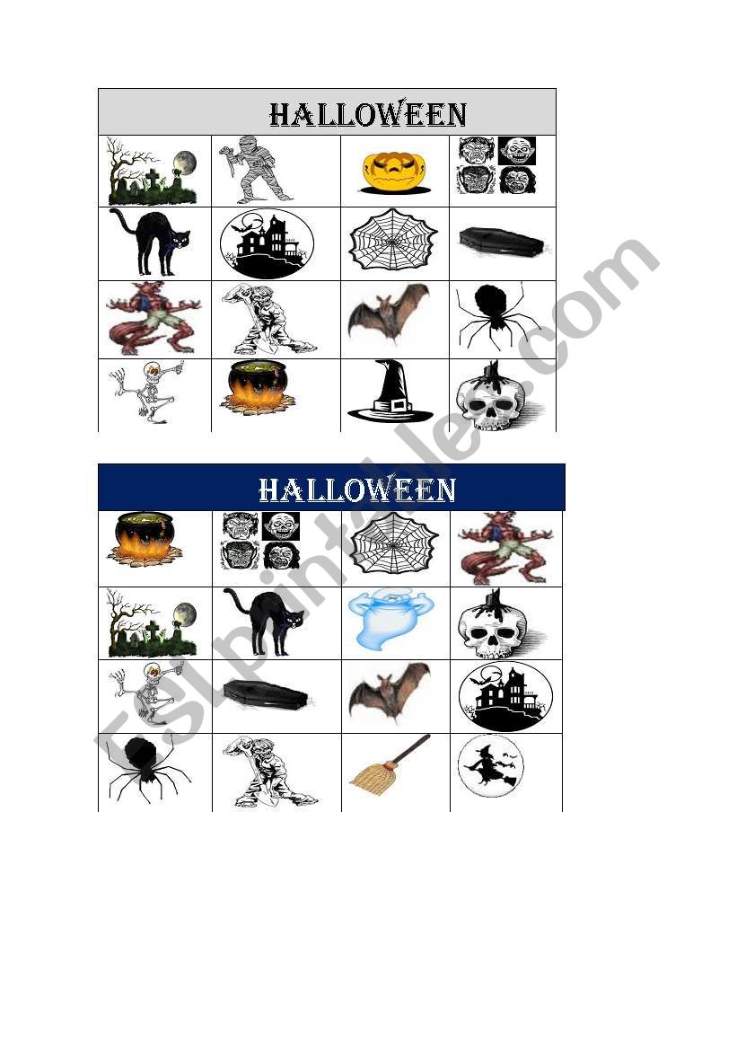 HALLOWEEN BINGO worksheet