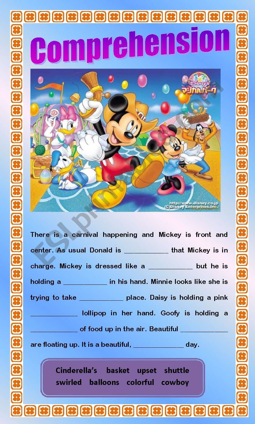 Comprehension - Carnival Days worksheet