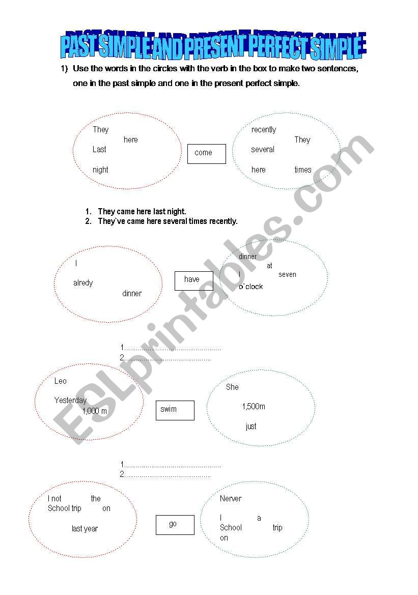 Past Simple and Present Perfect simple