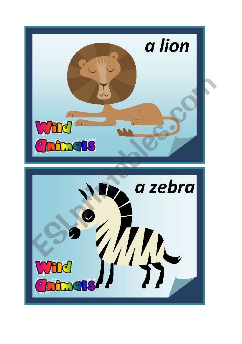 Wild Animals - Flashcards worksheet