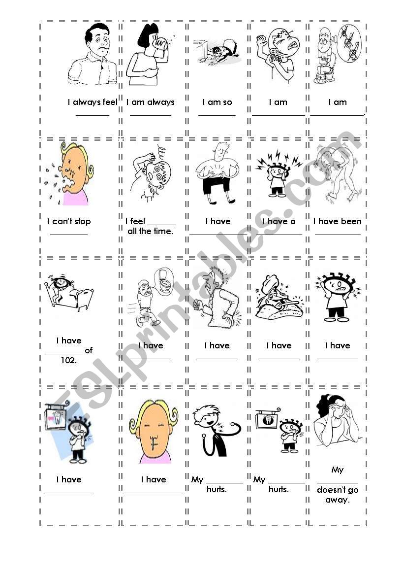 Illnesses worksheet