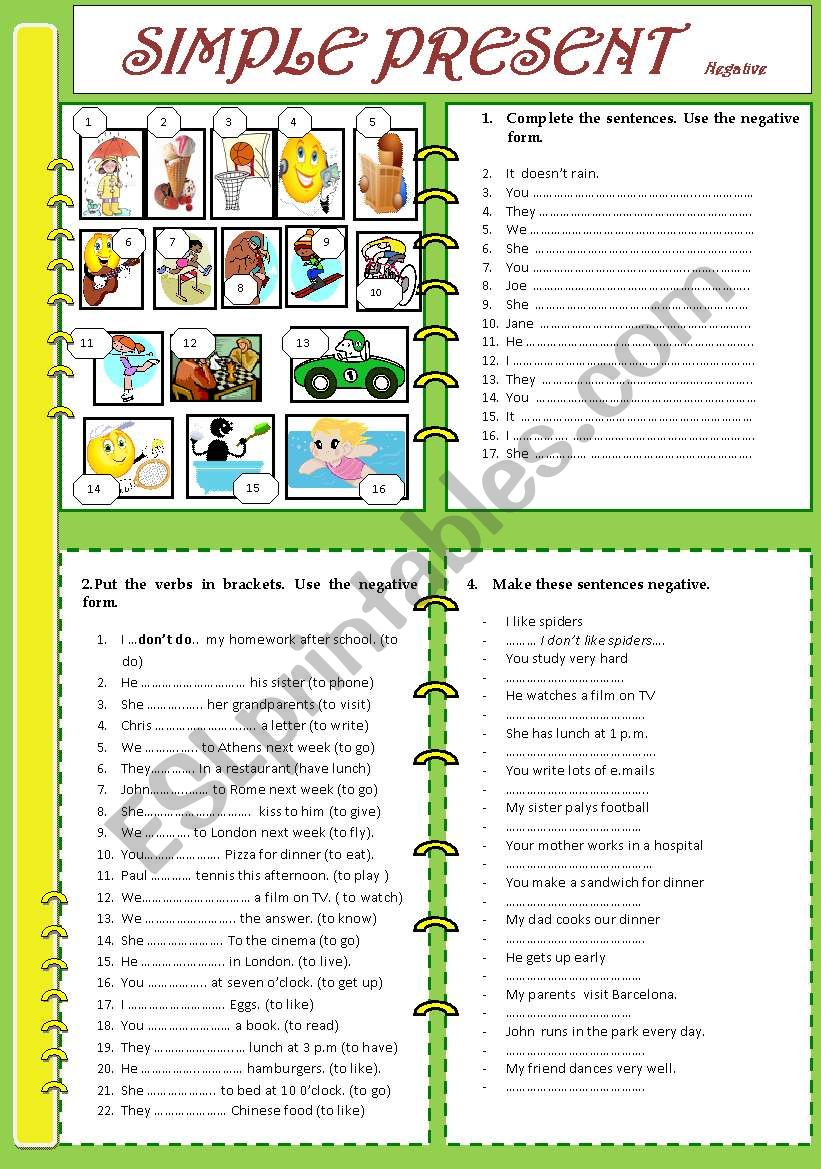 simple-present-negative-esl-worksheet-by-isabel2010