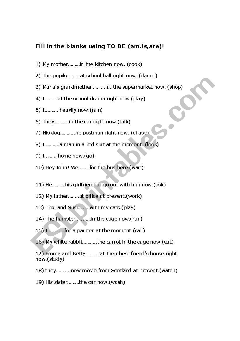 present cont worksheets1 worksheet