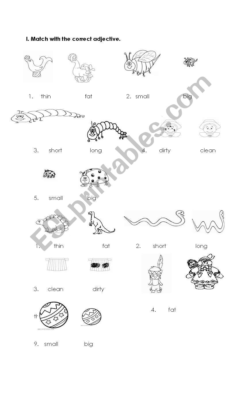 ADJECTIVES worksheet