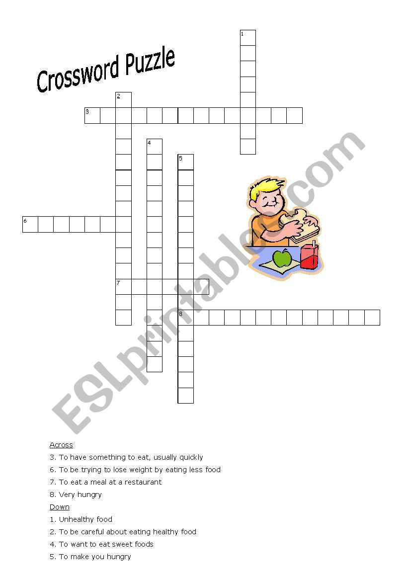 Dining Idioms Crossword Puzzle