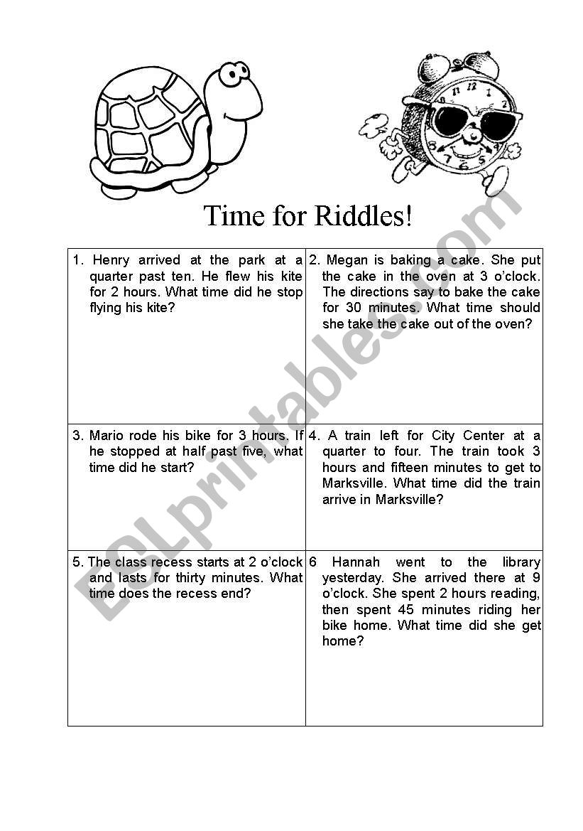Time for riddles! worksheet