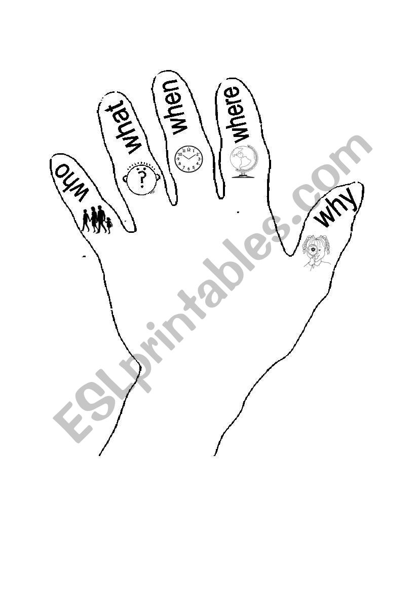 5 finger storytelling worksheet