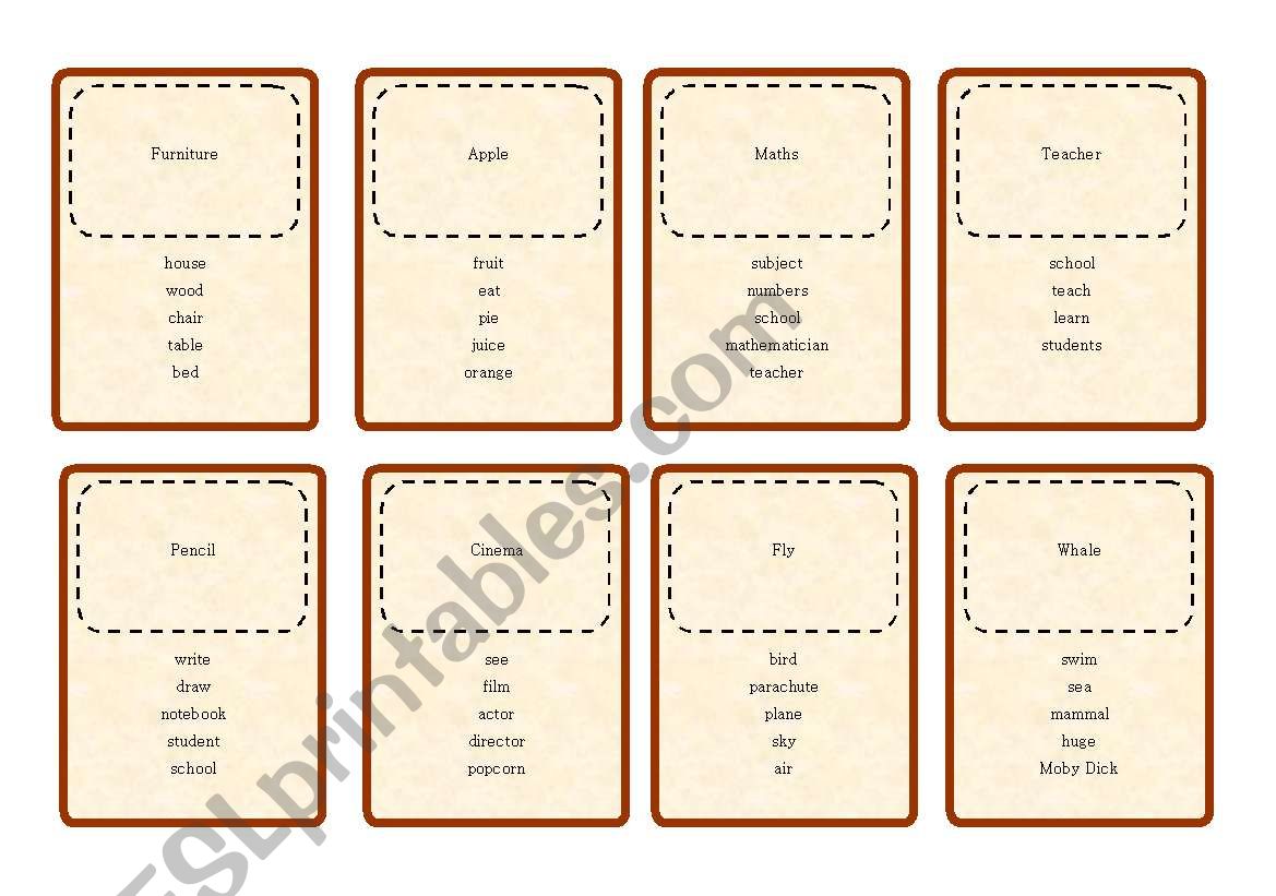 Taboo Words worksheet