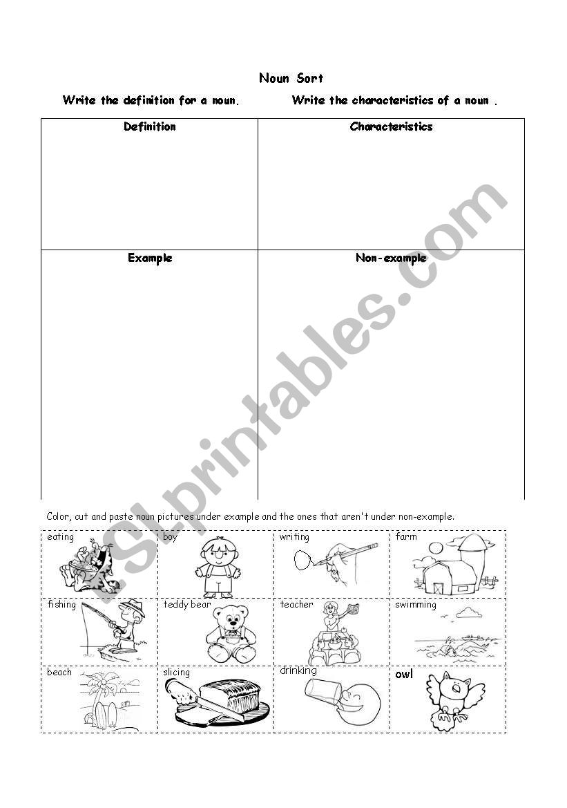 Noun Sort worksheet