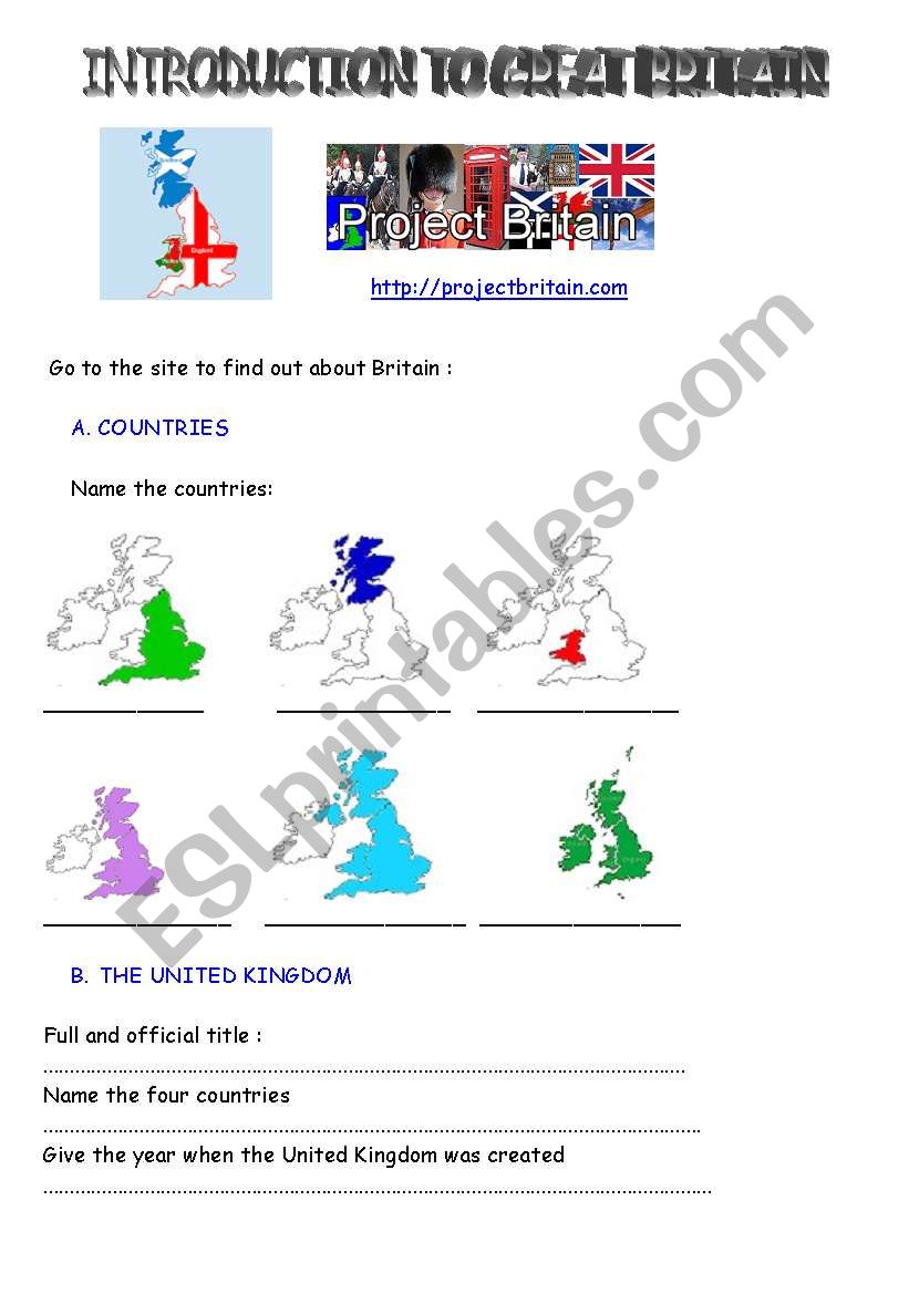 webquest introduction to great britain