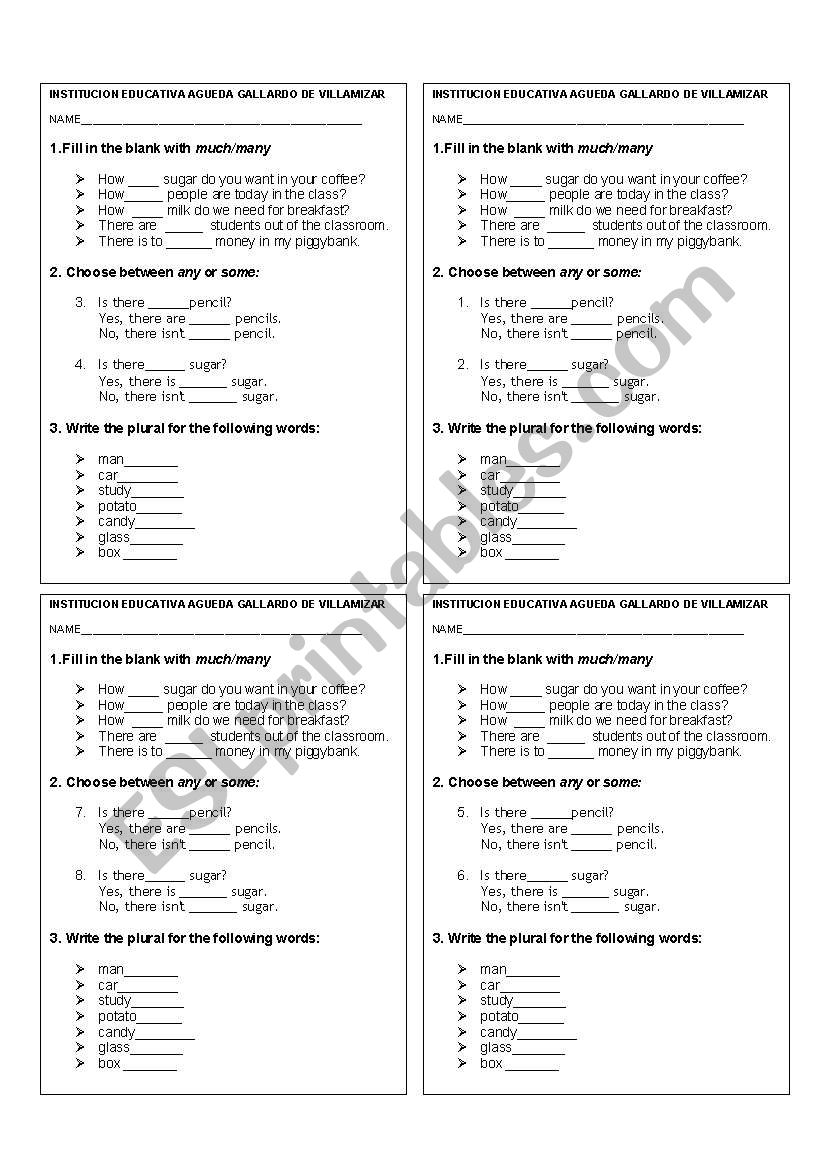 QUIZ worksheet