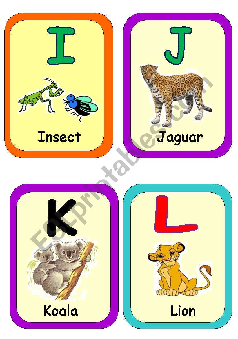 Alphabet flash cards part 2 worksheet