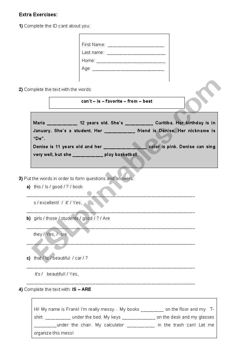 Activity - 5th grade worksheet