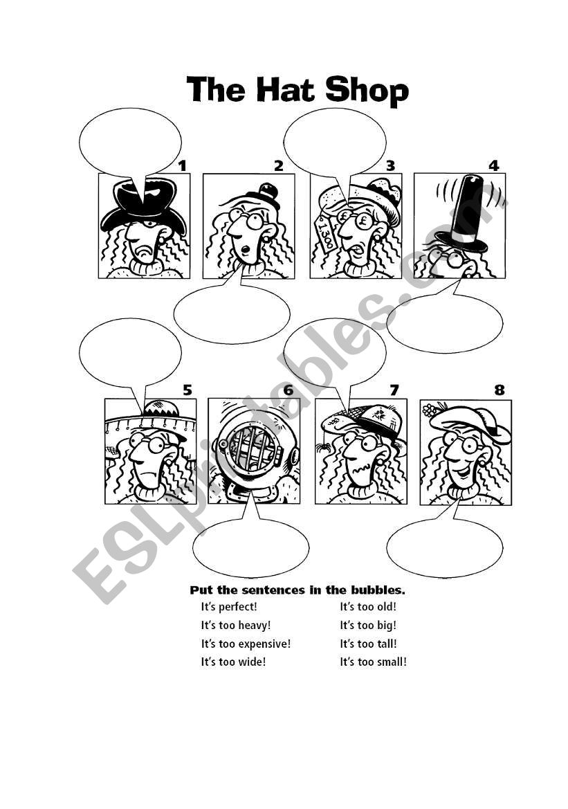 The Hat Shop worksheet