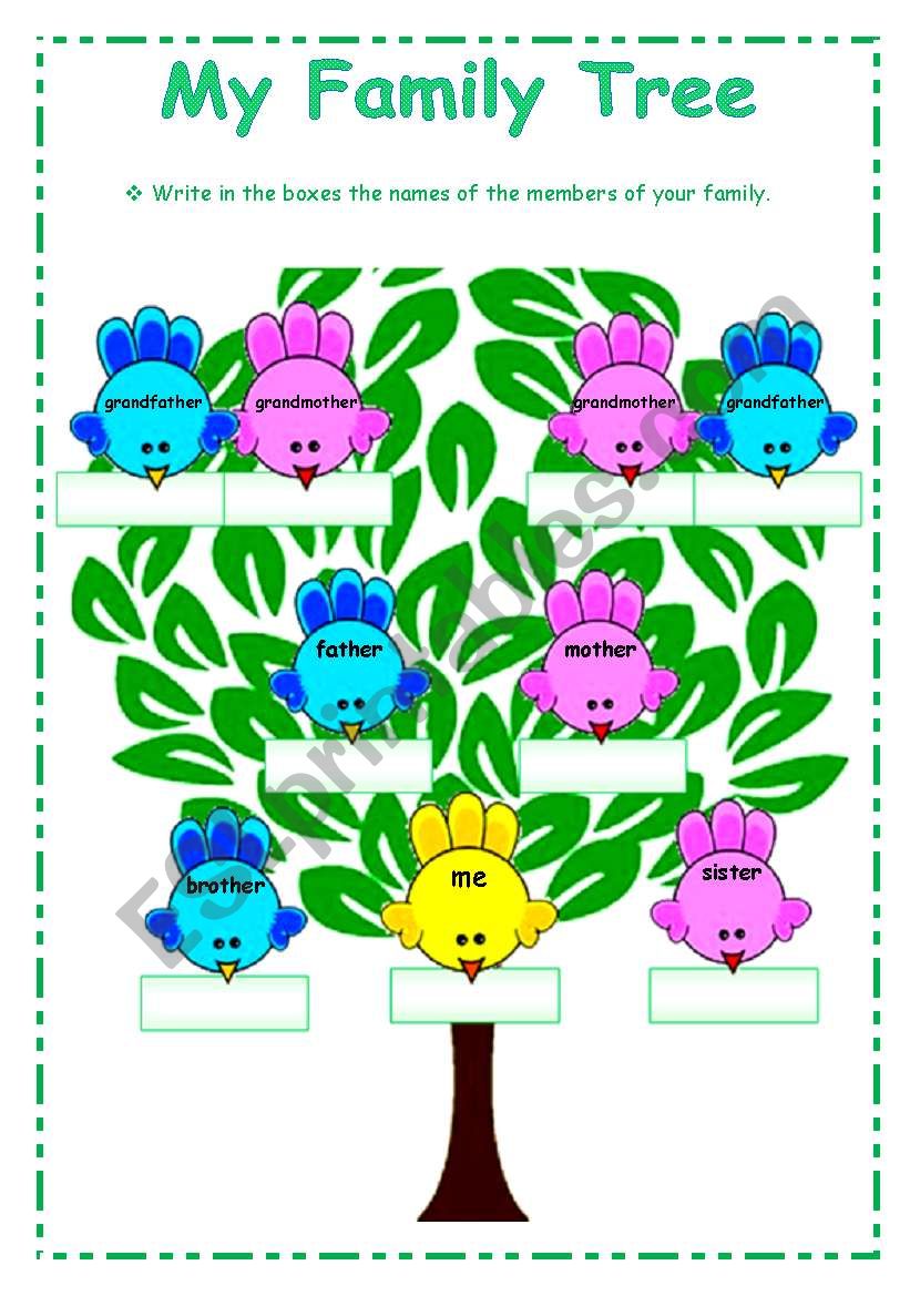 My Family Tree worksheet