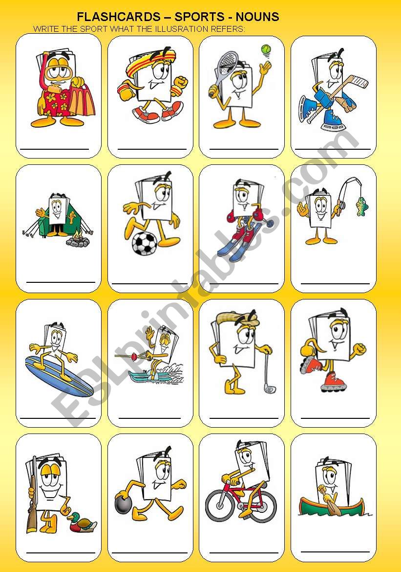 Flashcards Sports Nouns Activities Esl Worksheet By Ell