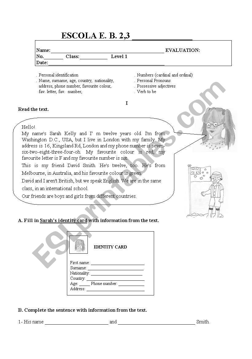 test worksheet