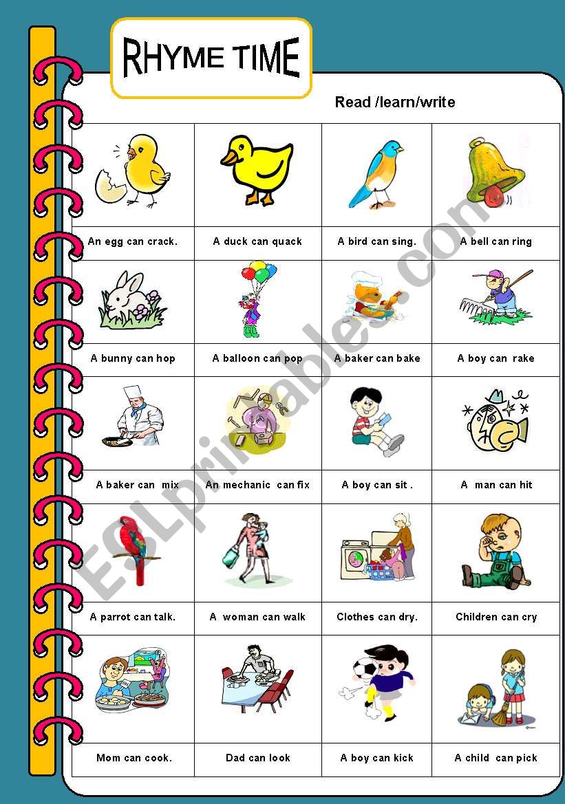 RHYME TIME 1 of 2 worksheet