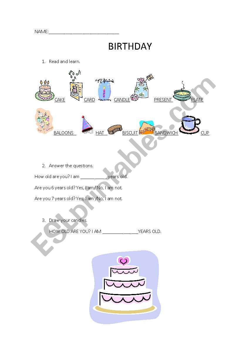 birthday worksheet