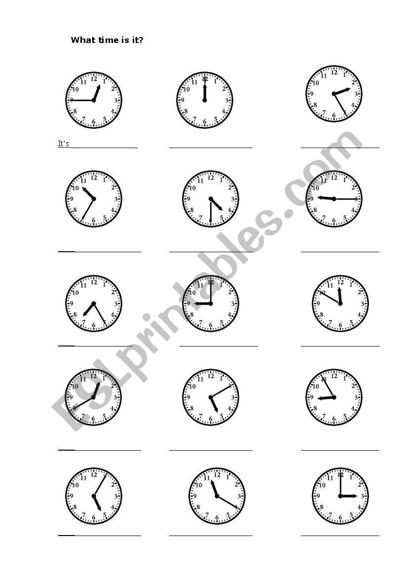 What time is it? worksheet