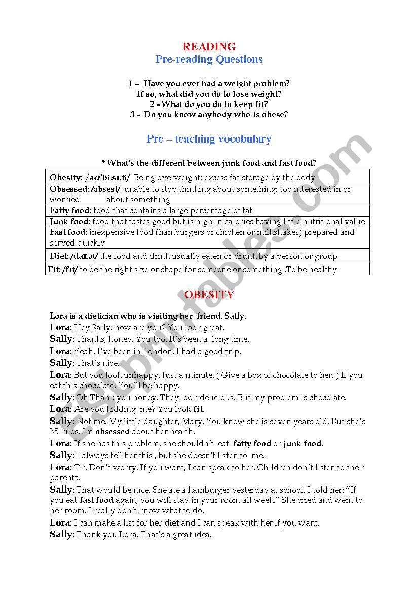 First Conditional Reading worksheet