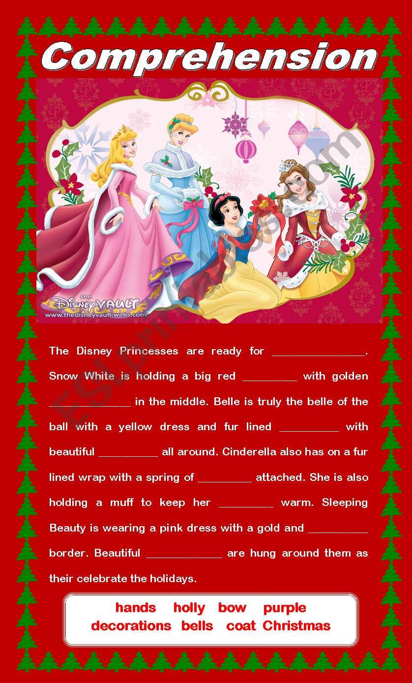 Comprehension - Disney Princesses Celebrate Christmas