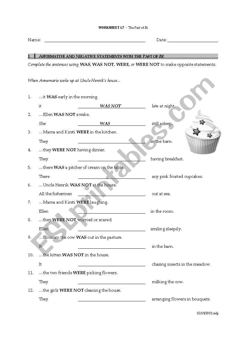 verb to be worksheet