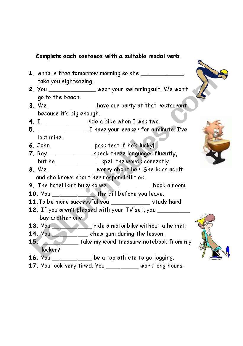 modals worksheet