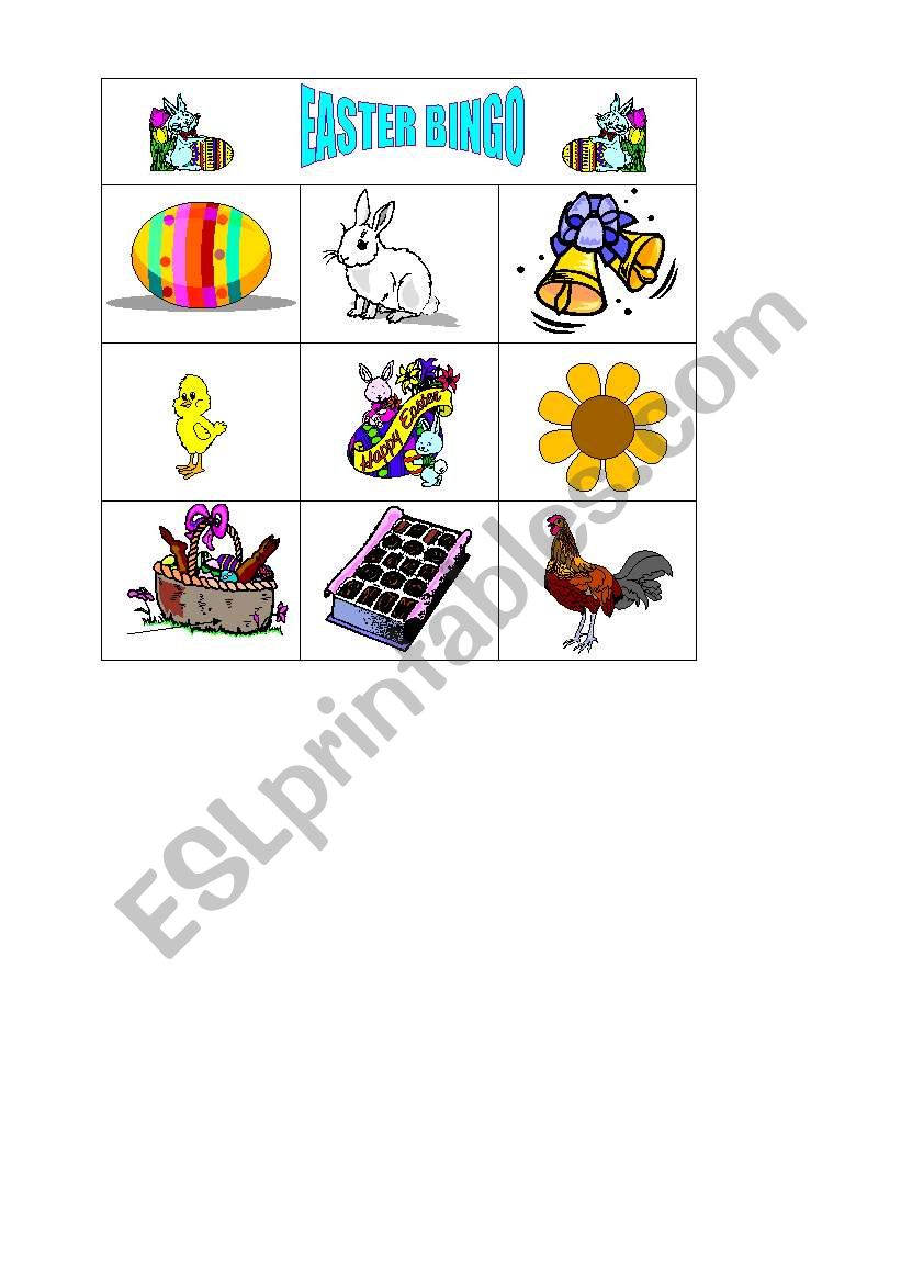 EASTER BINGO worksheet