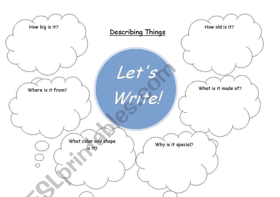 describing things worksheet