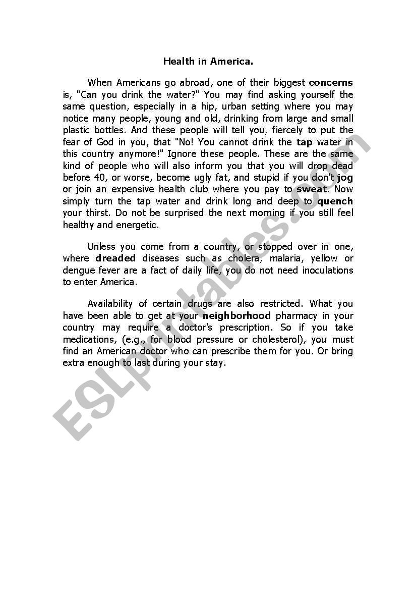 reading comp. worksheet