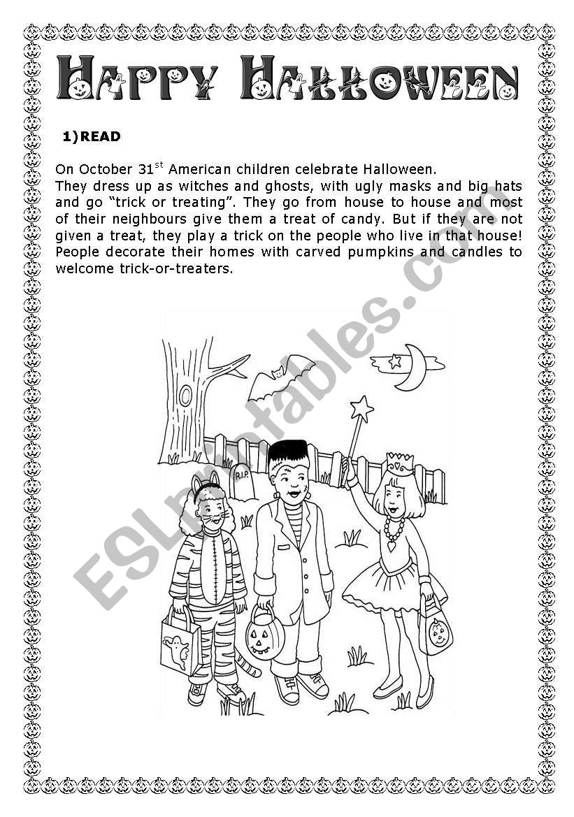 HAPPY HALLOWEEN worksheet