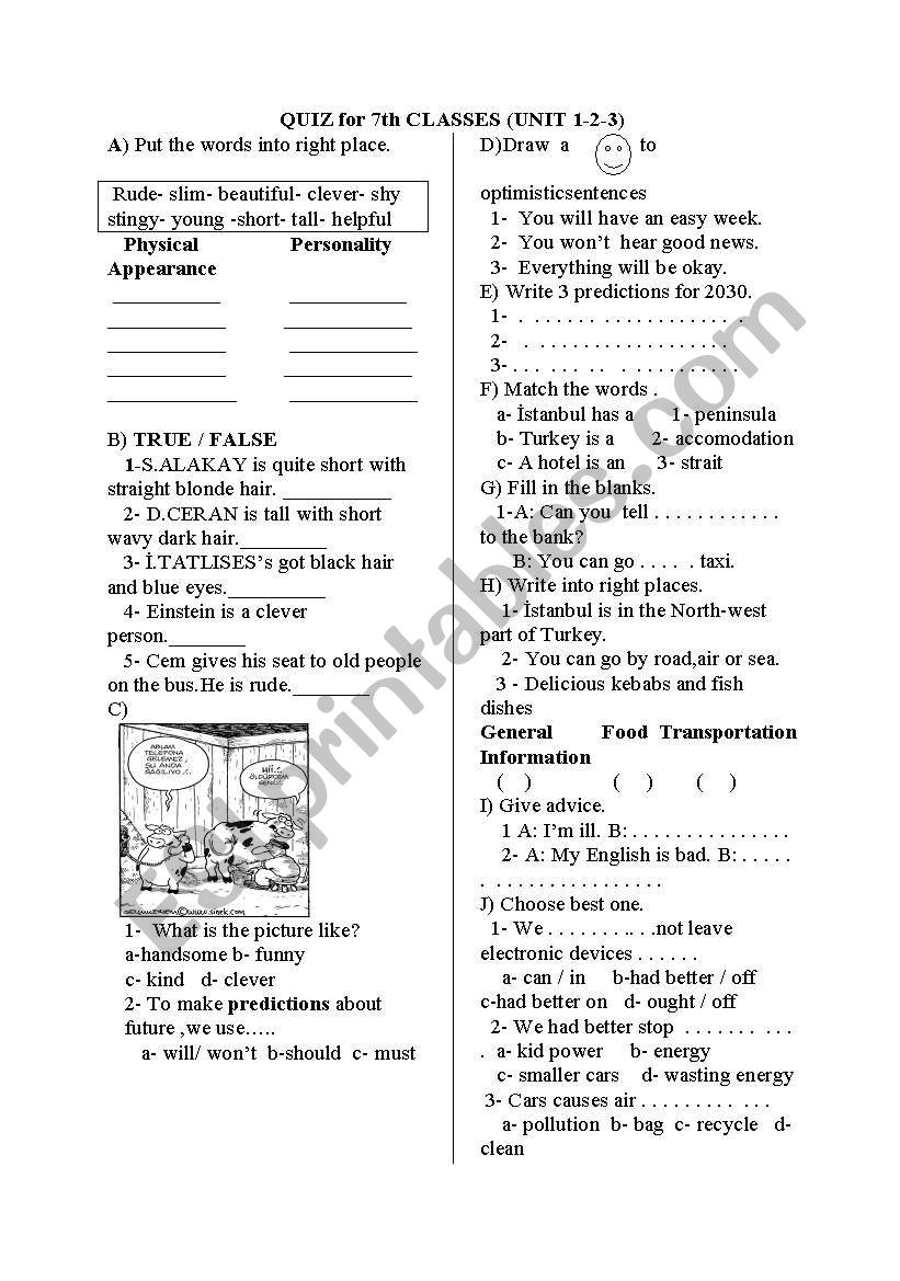 spot on 7  worksheet