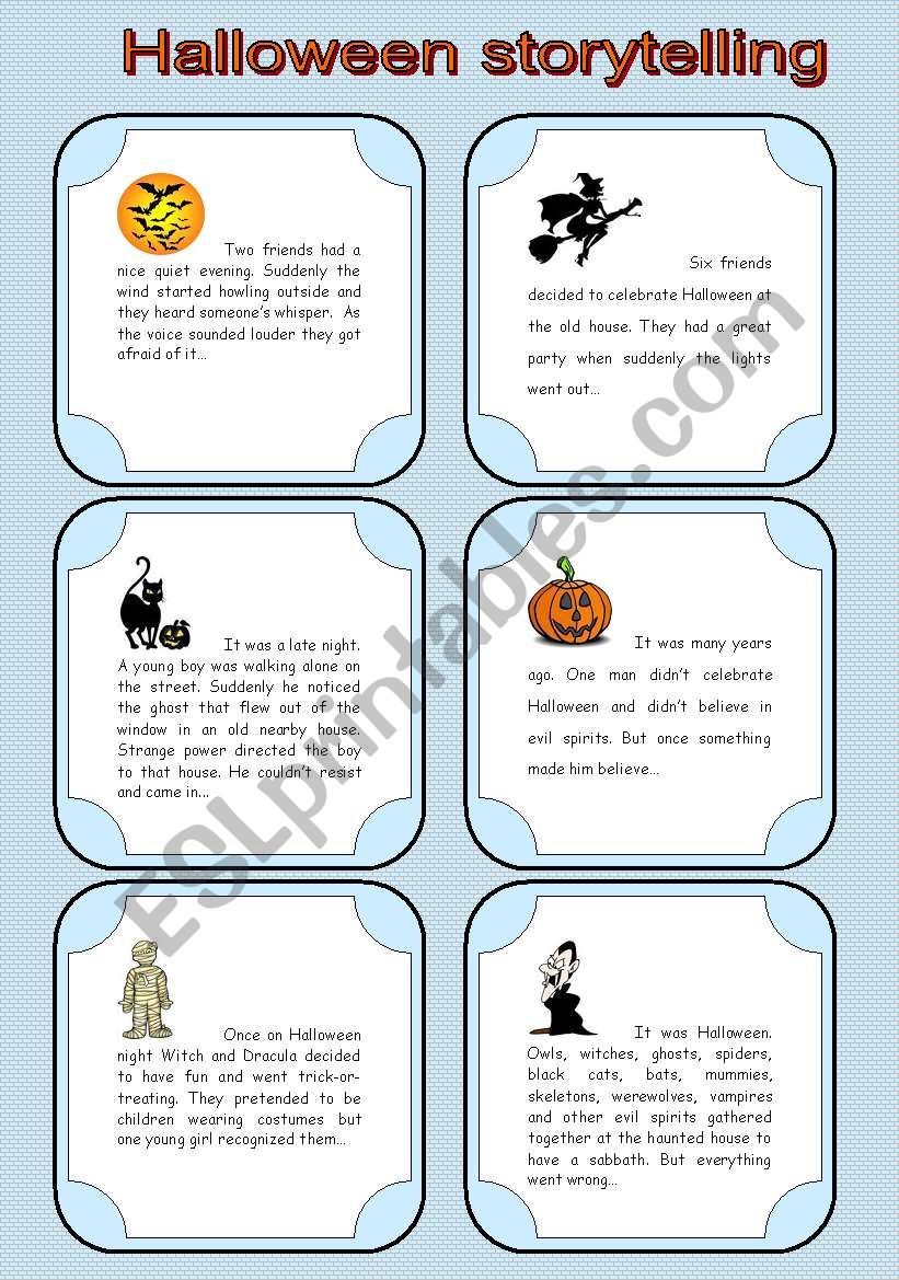 Storytelling cards for Halloween. *Editable*