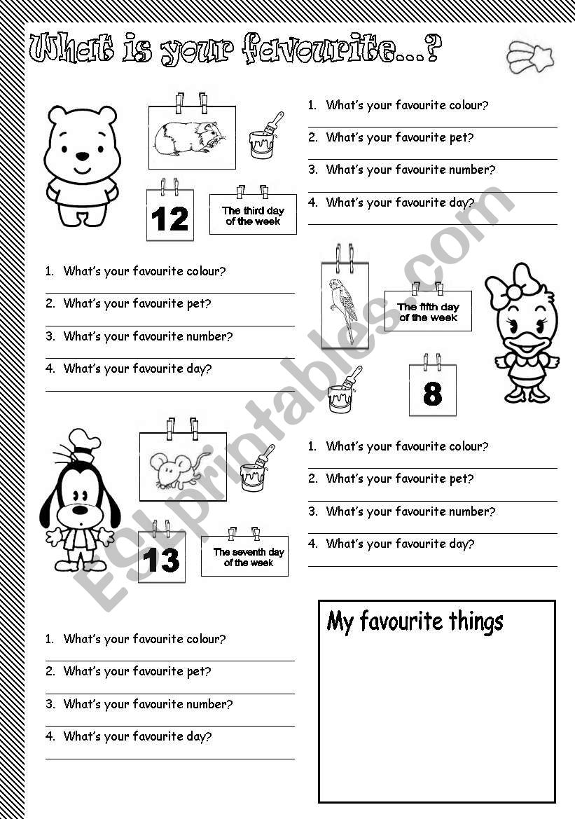 what is your favourite..?? worksheet