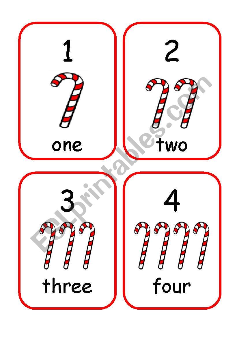 Numbers 112 flash cards ESL worksheet by marialena2009
