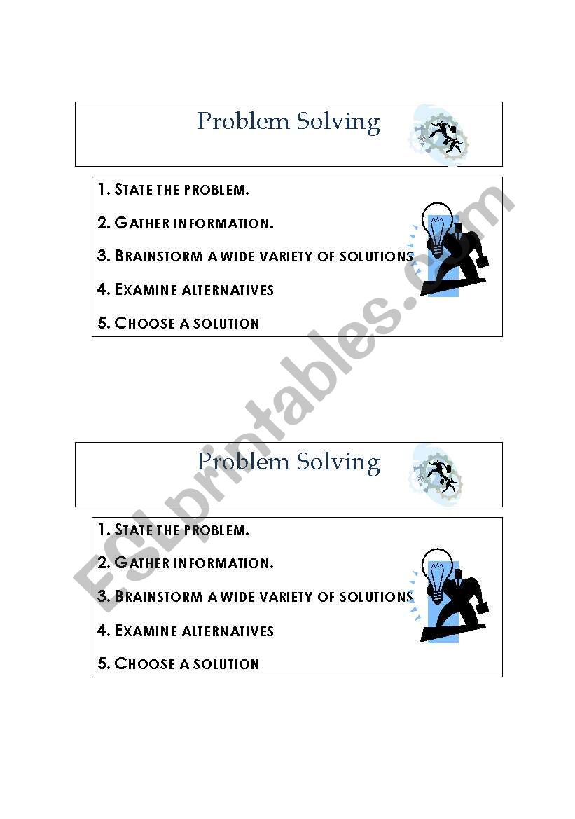 Problem solving worksheet