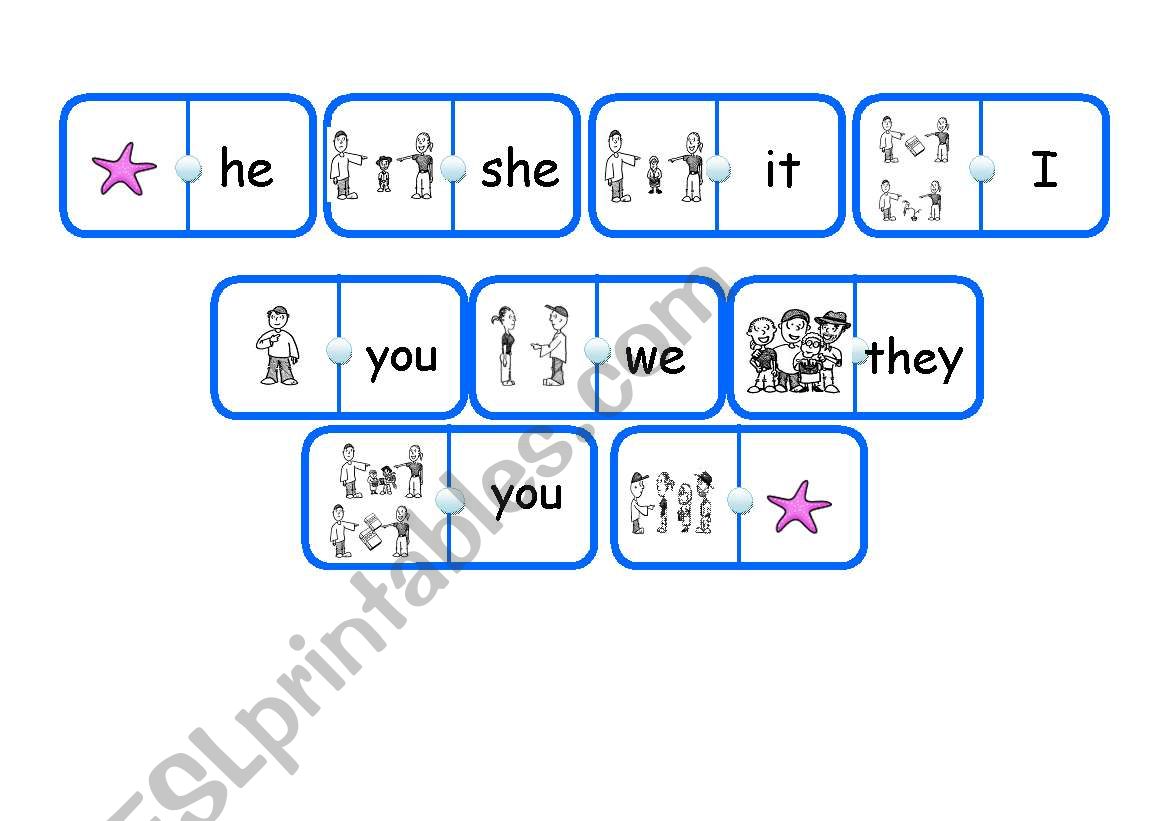 Pronoun Domino worksheet