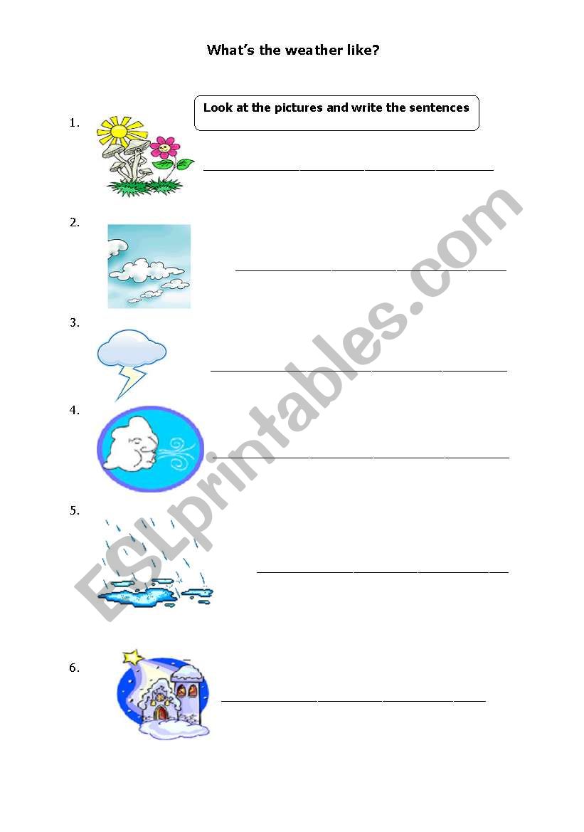 weather conditions worksheet