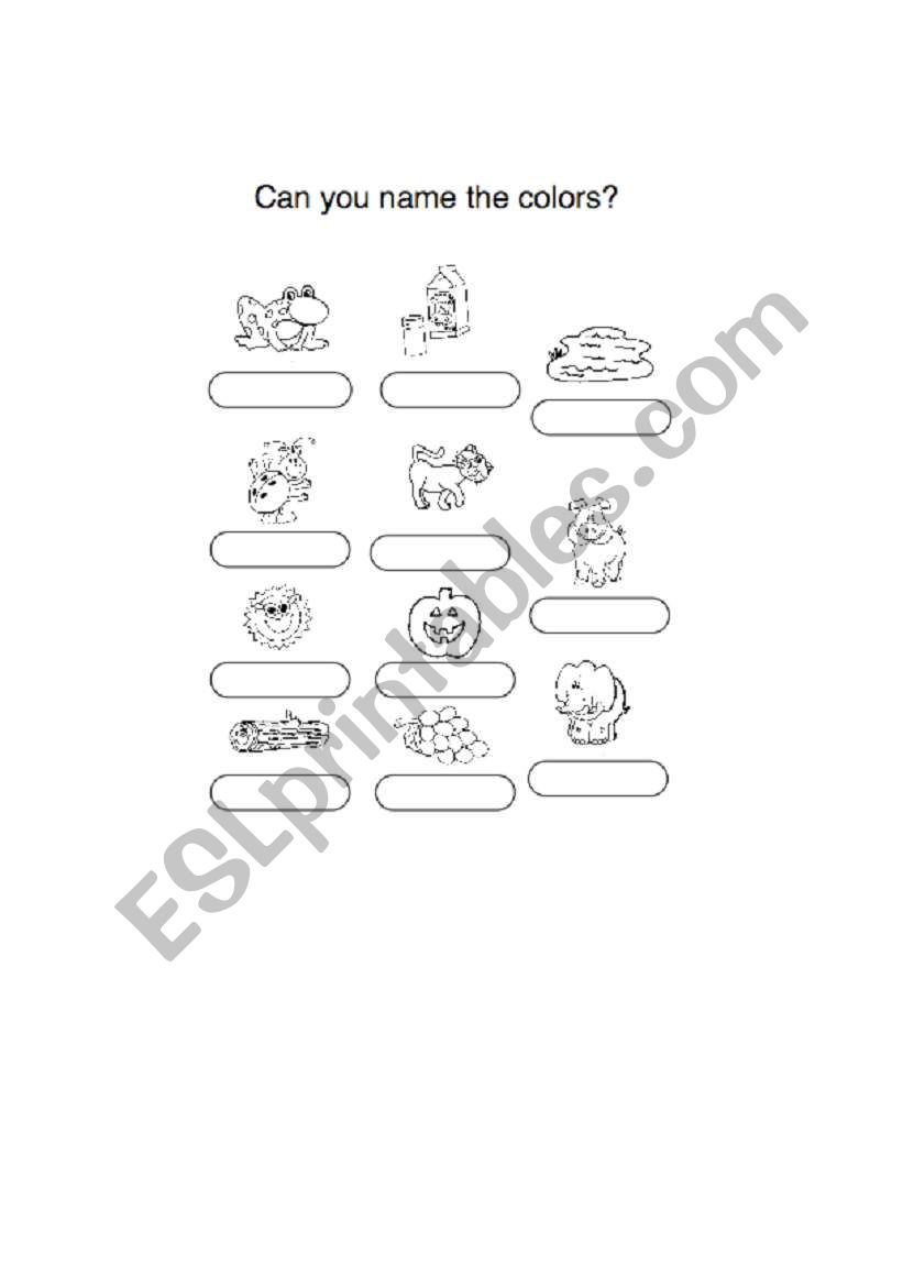 Can you name the colors? worksheet
