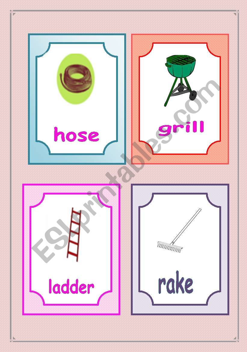 in the garden flashcards worksheet