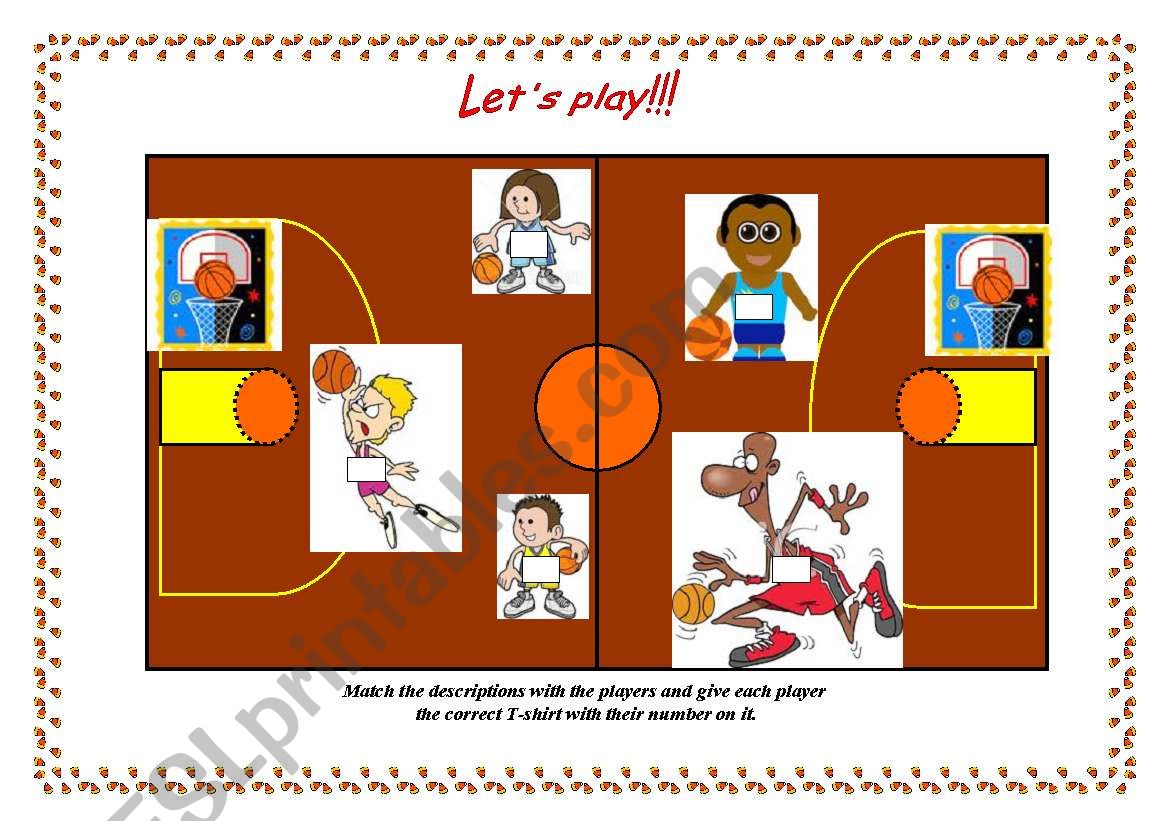 LetÂ´s play basketball worksheet