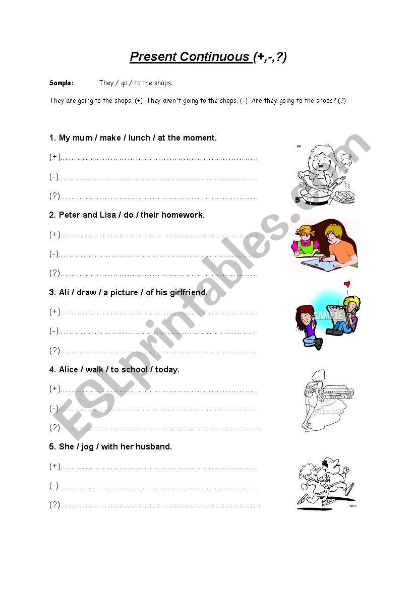 Present Continuous worksheet