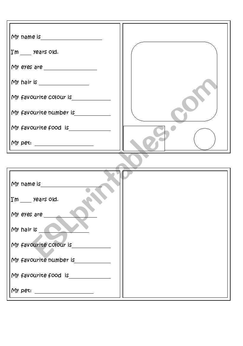 Identity card worksheet