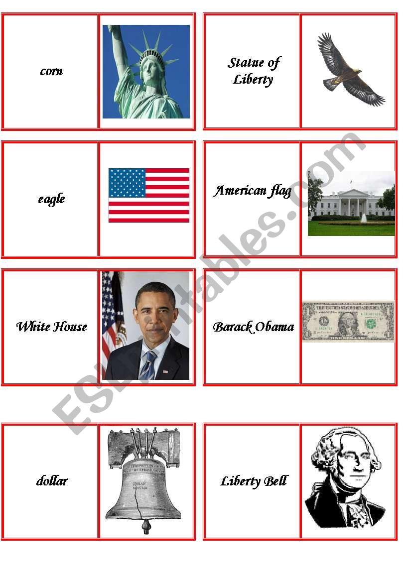 U.S.A. domino worksheet