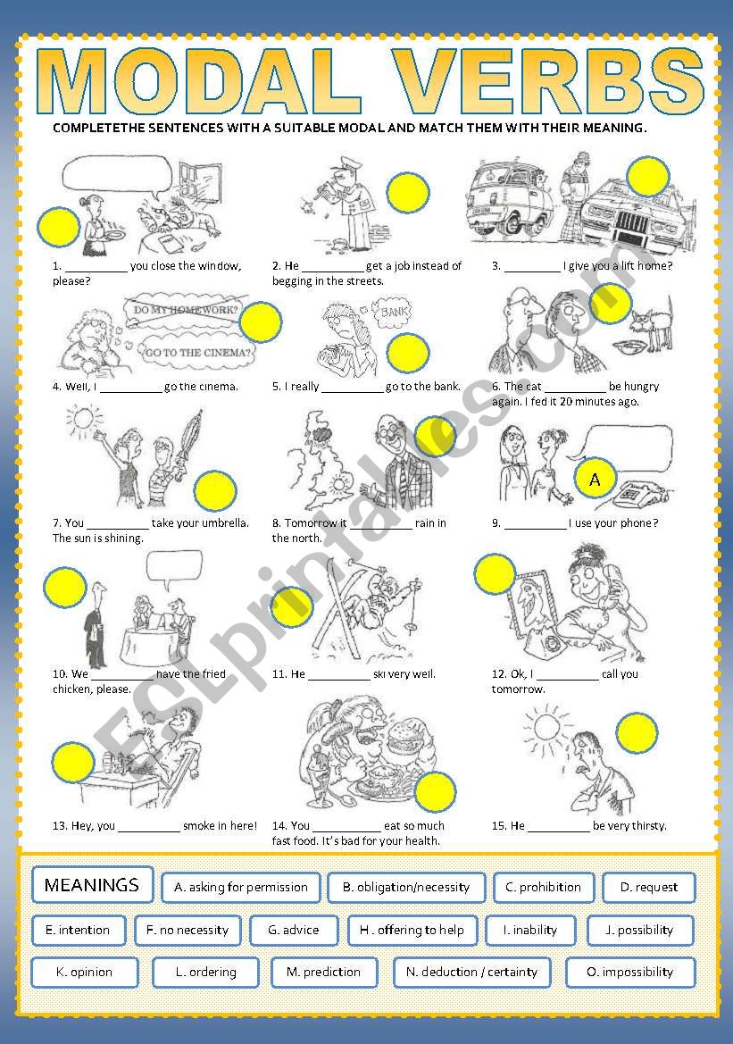 Modal verbs + MEANING (fully editable + key)