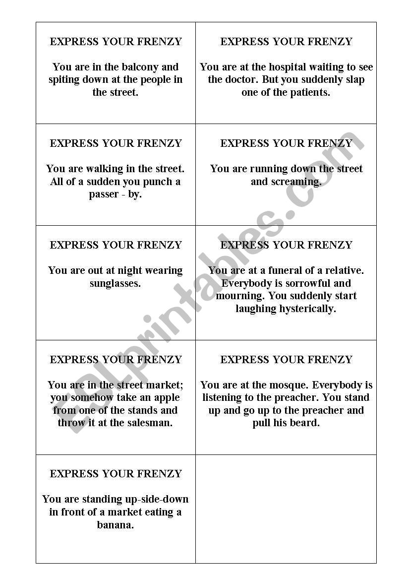 express your cranzy worksheet