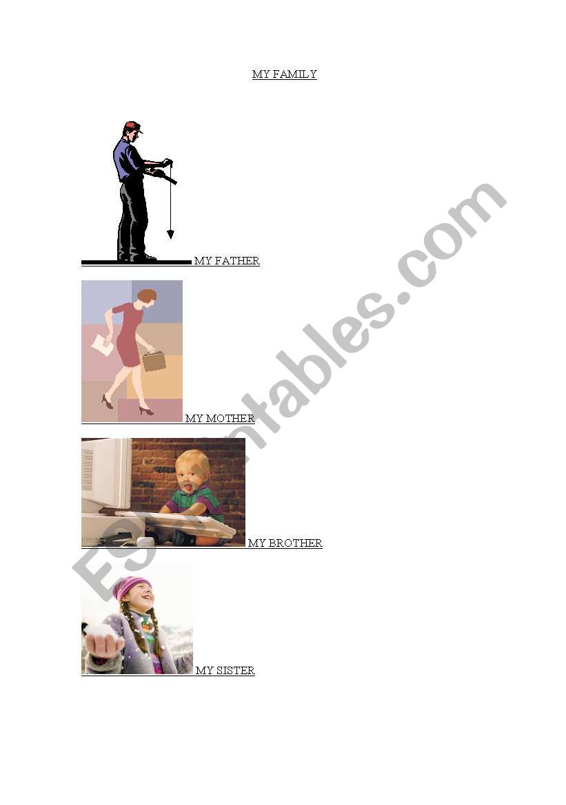 MY FAMILY worksheet