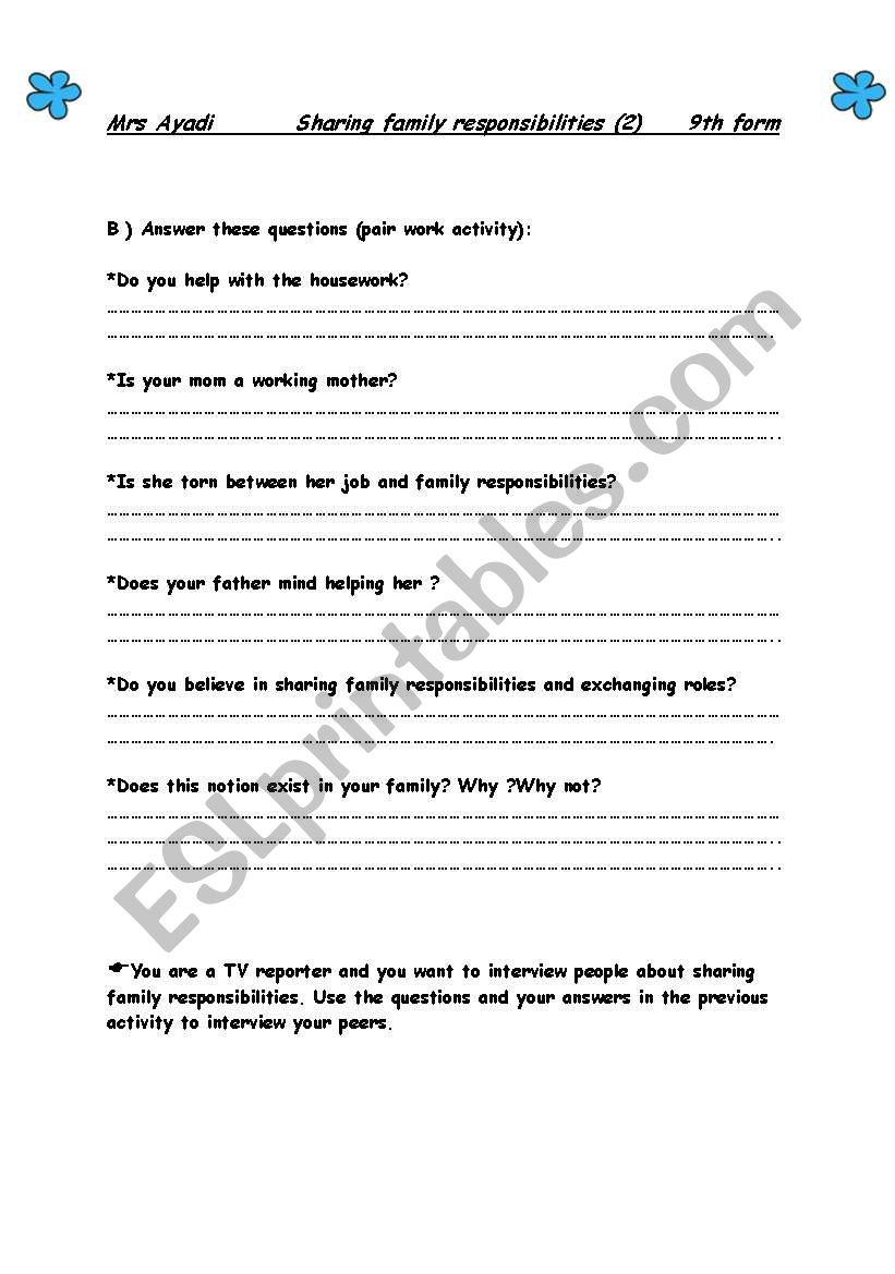 sharing family responsibilities(2)