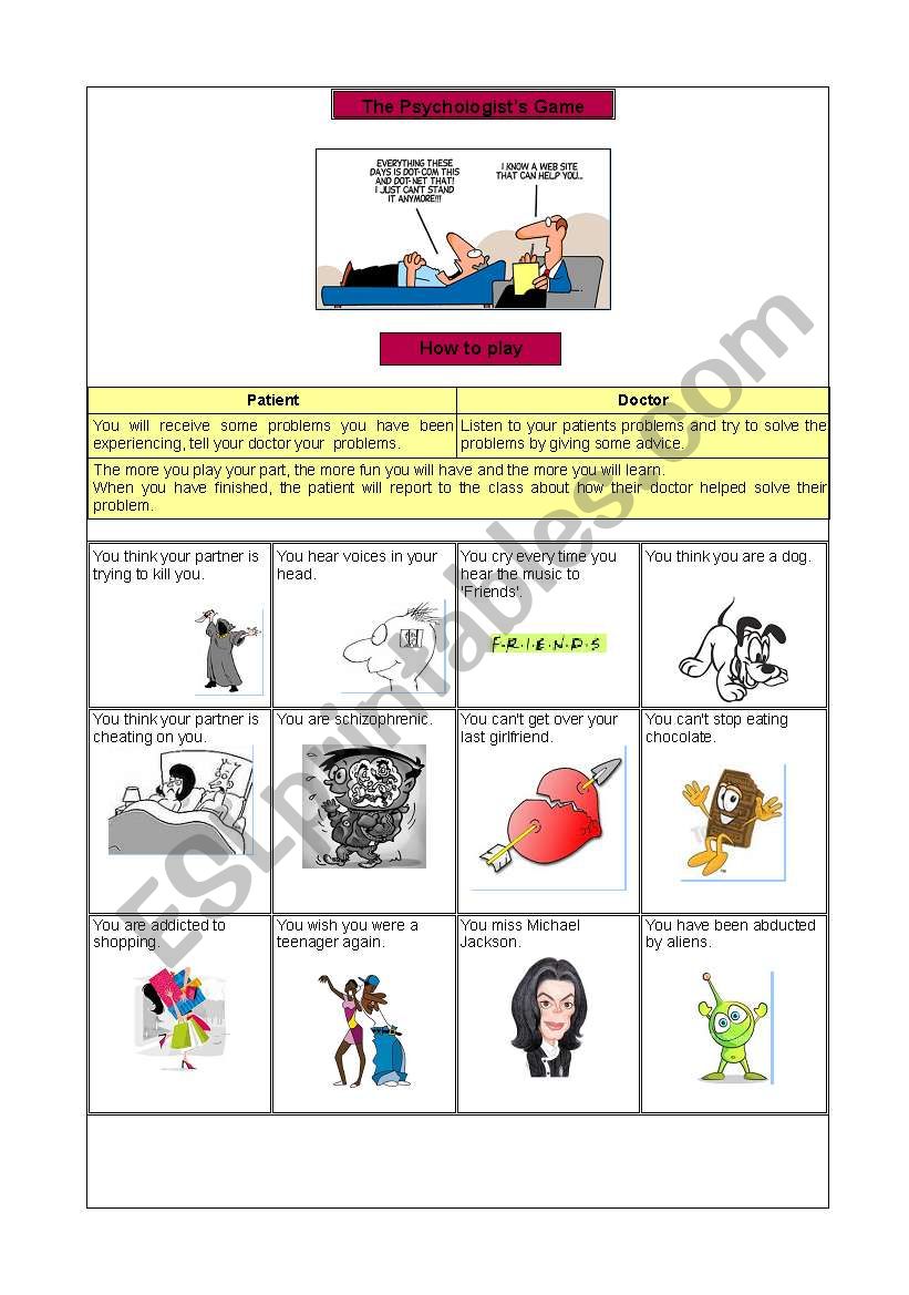 Reported Speech/Conditional Game -- the Psychologist Game